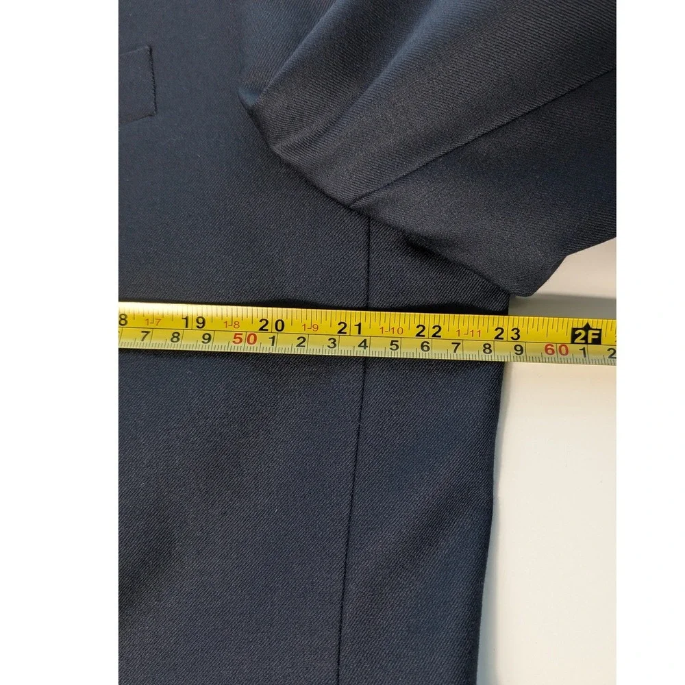 Lauren Ralph Lauren Blazer 43L Navy‎ Blue Gold Crested Buttons Wool Sport Coat